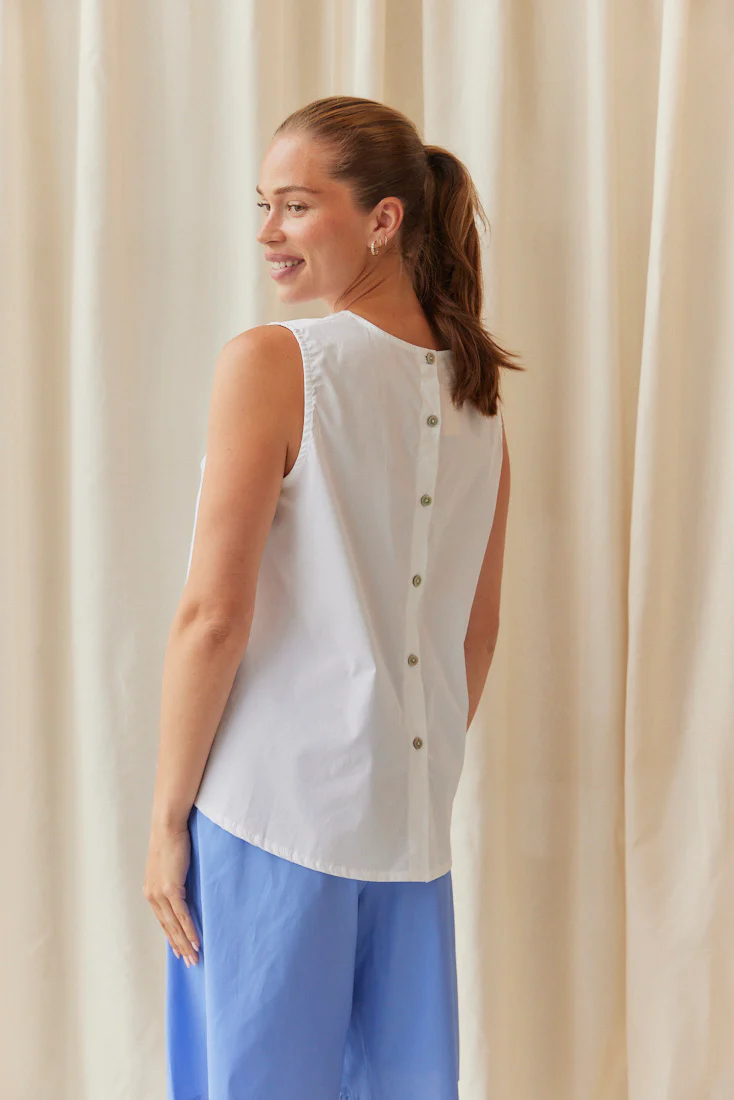 Rosalba Flared Top | White