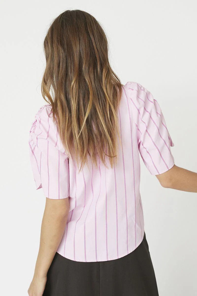 Rosalina Stripe SS Blouse 35876 | Pale pink | Top fra Co'couture - Image 7
