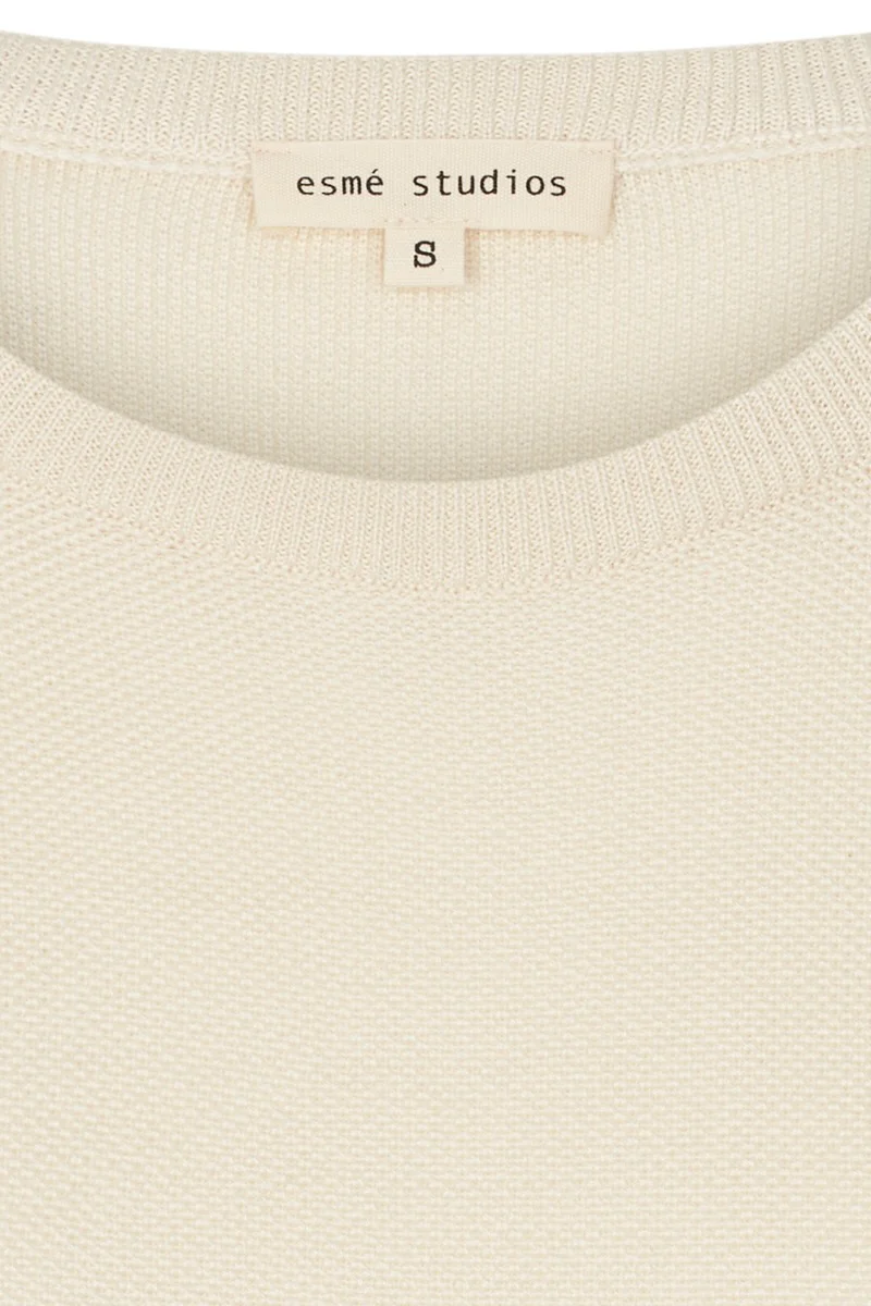 Rosetta SS Knit Blouse | Pristine | Bluse fra Esmé studio - Image 6