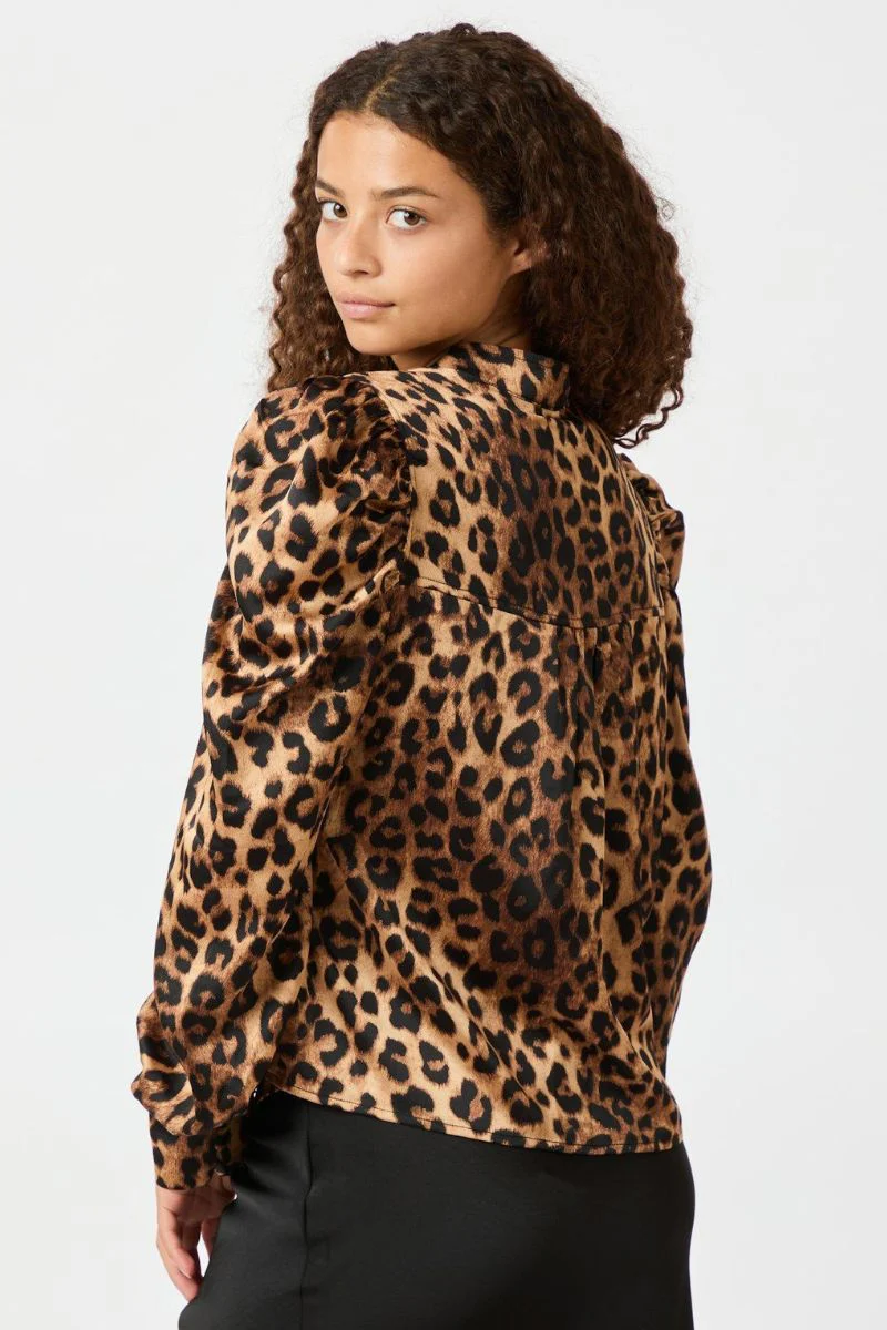 Rosslyn Leo Blouse | Leopard | Bluse fra Neo Noir - Image 4