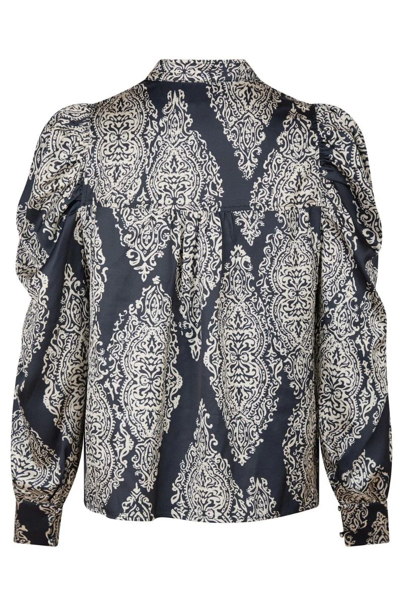 Rosslyn Paisley Drop Blouse | Navy | Bluse fra Neo Noir - Image 3