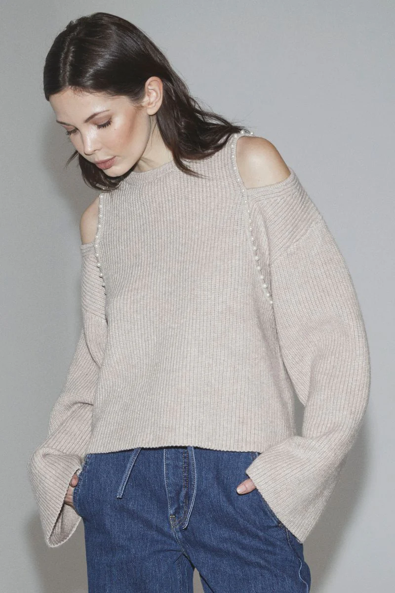 Row Rib Pearl Knit 32216 | Bone | Strik fra Co'couture - Image 3