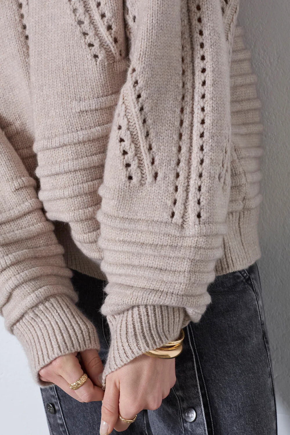 Rowan Hole Turtle Knit 42007 | Taupe | Strik fra Co'couture - Image 6