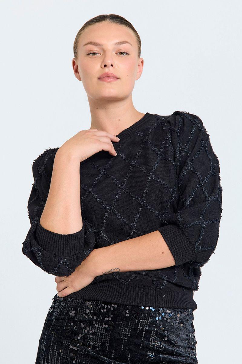 Safri Pullover 207204 | Black | Strik fra Freequent - Image 7
