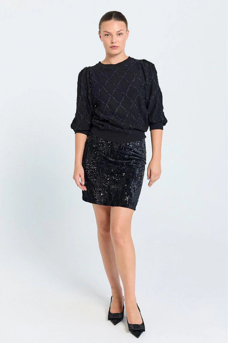 Safri Pullover 207204 | Black | Strik fra Freequent - Image 8