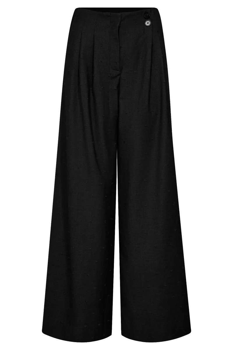 Saga Pleat Pant 31566 | Black | Bukser fra Co'couture - Image 2