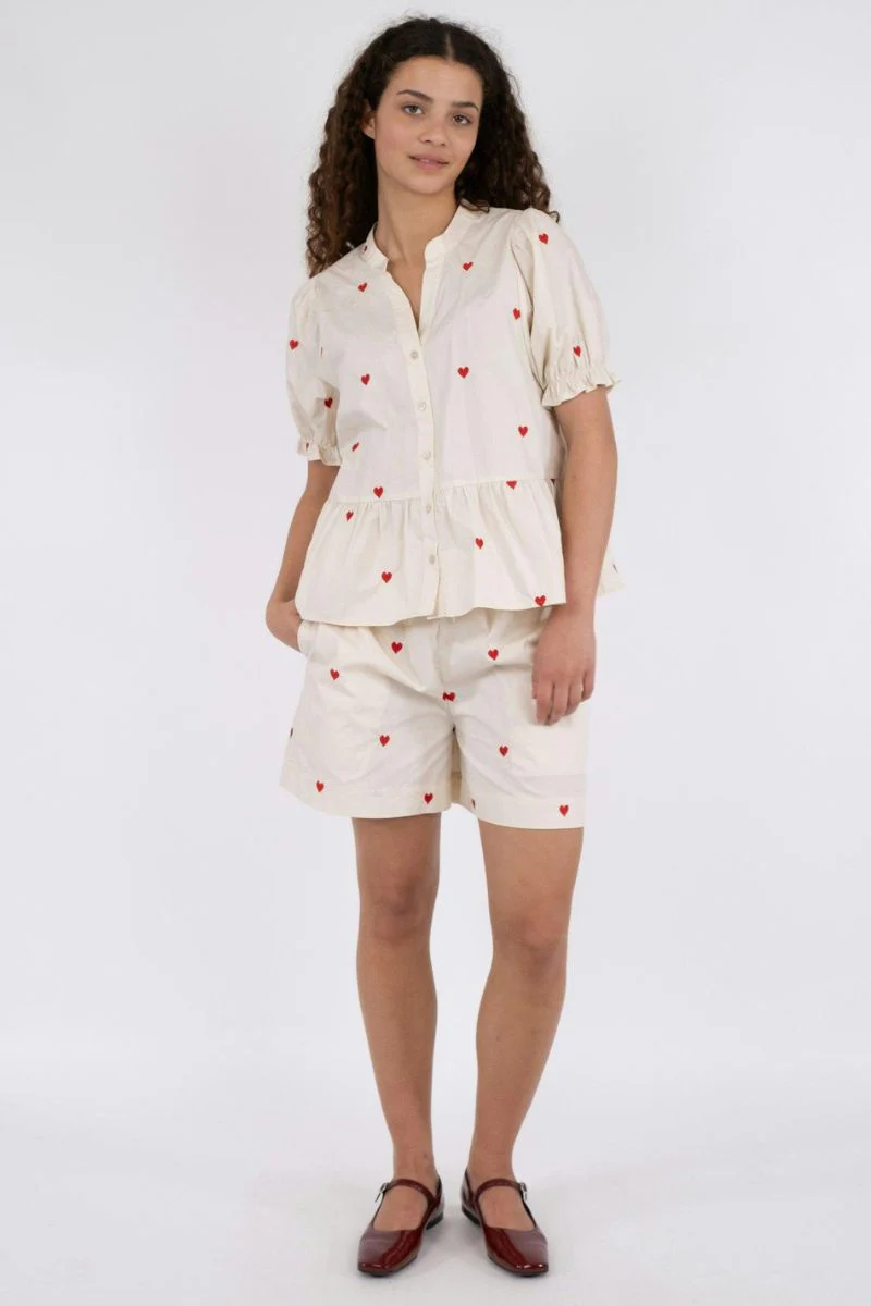 Sakuri Hearts Shorts | Creme | Shorts fra Neo Noir - Image 8