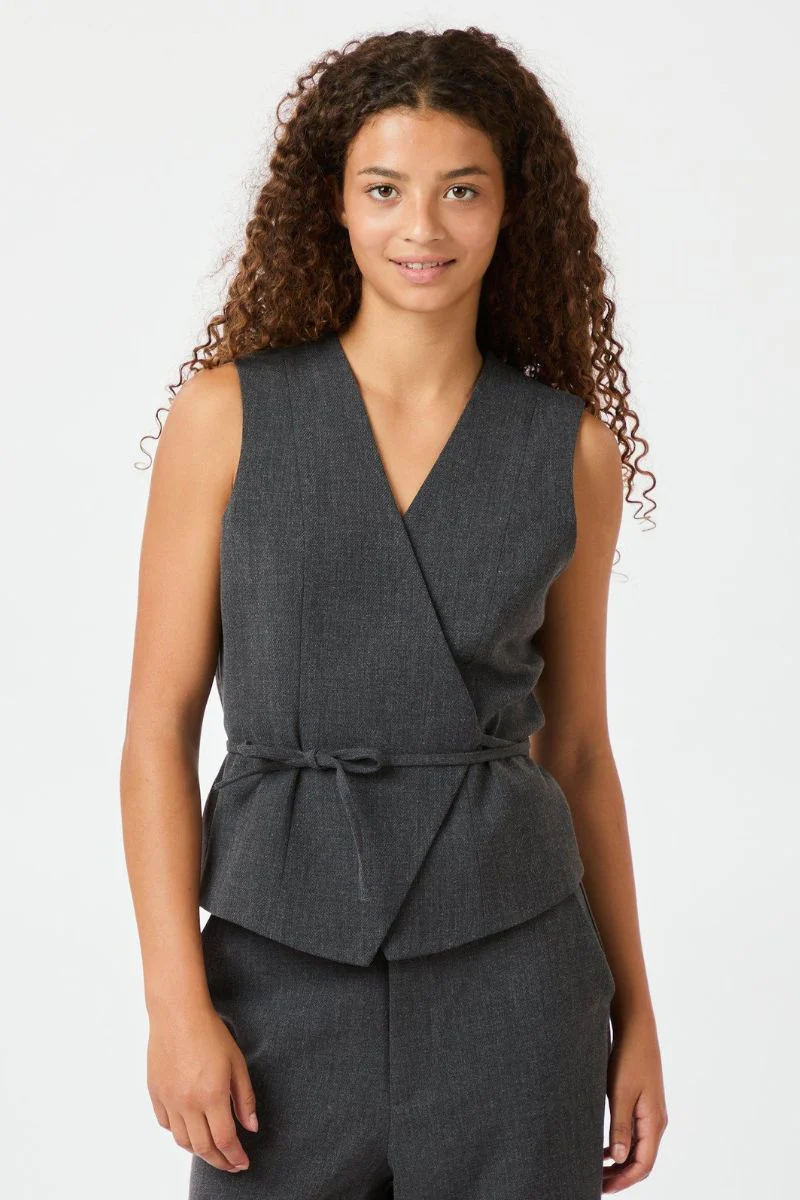 Samara Wrap Waistcoat | Antracit | Waistcoat fra Neo Noir - Image 2