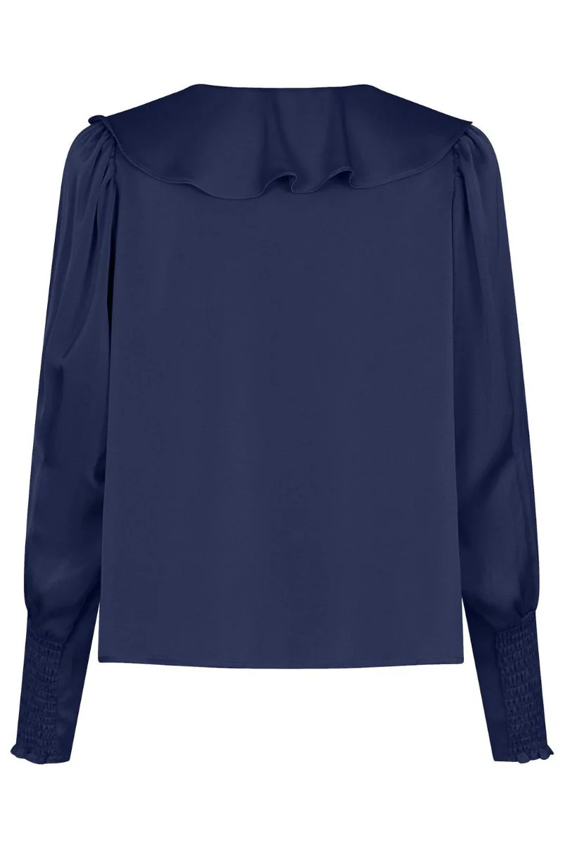 Sandie Sateen Blouse | Navy | Bluse fra Neo Noir - Image 5