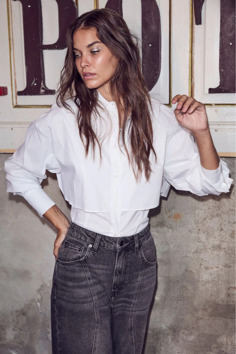 Sandy Double Layer Shirt 35675 | White | Bluse fra Co'couture - Image 3