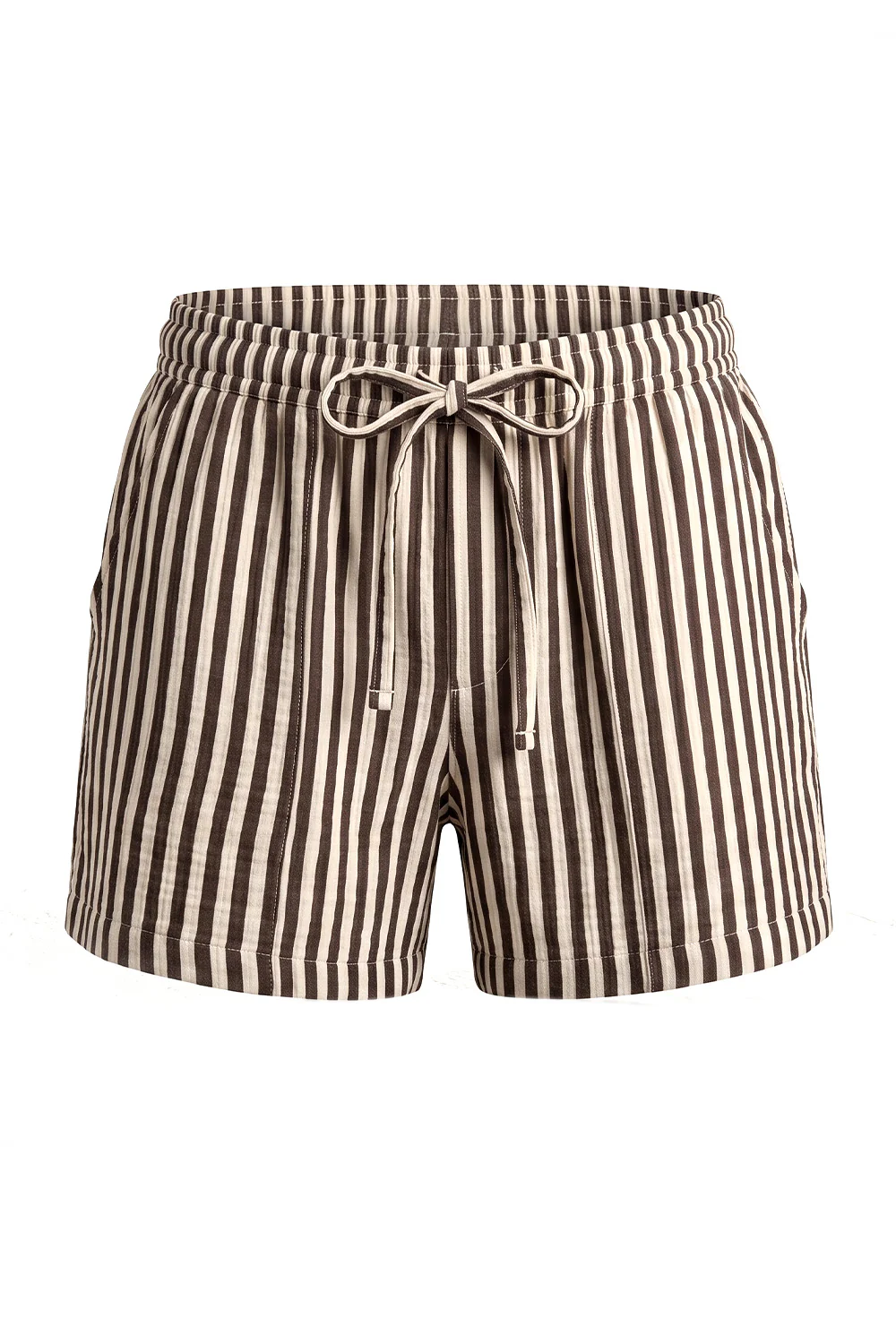 Sandy Striped Shorts | Dark Brown - Image 2