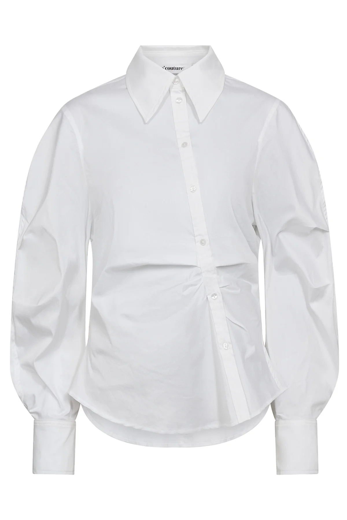 Sanna Asym Placket Shirt 35968 | White | Bluse fra Co'couture - Image 2