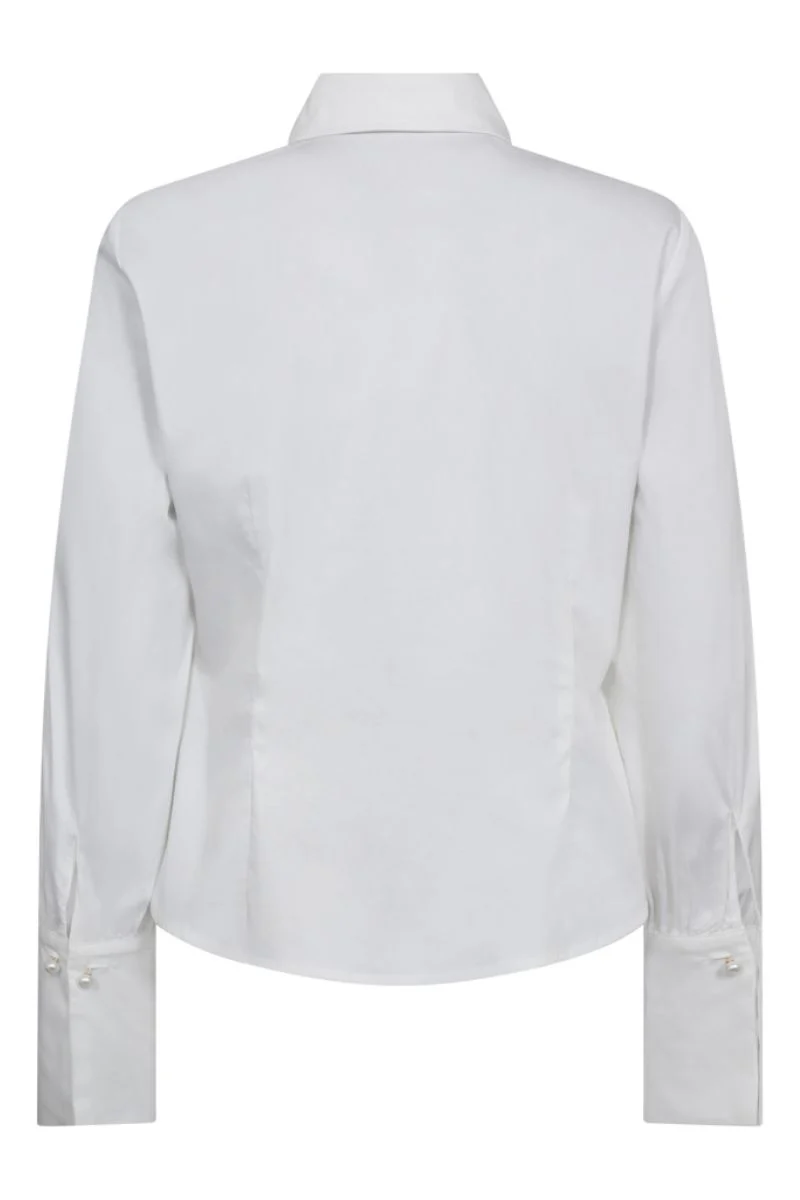 Sanna Pearl Cuff Shirt 35759 | White | Bluse fra Co'couture - Image 4