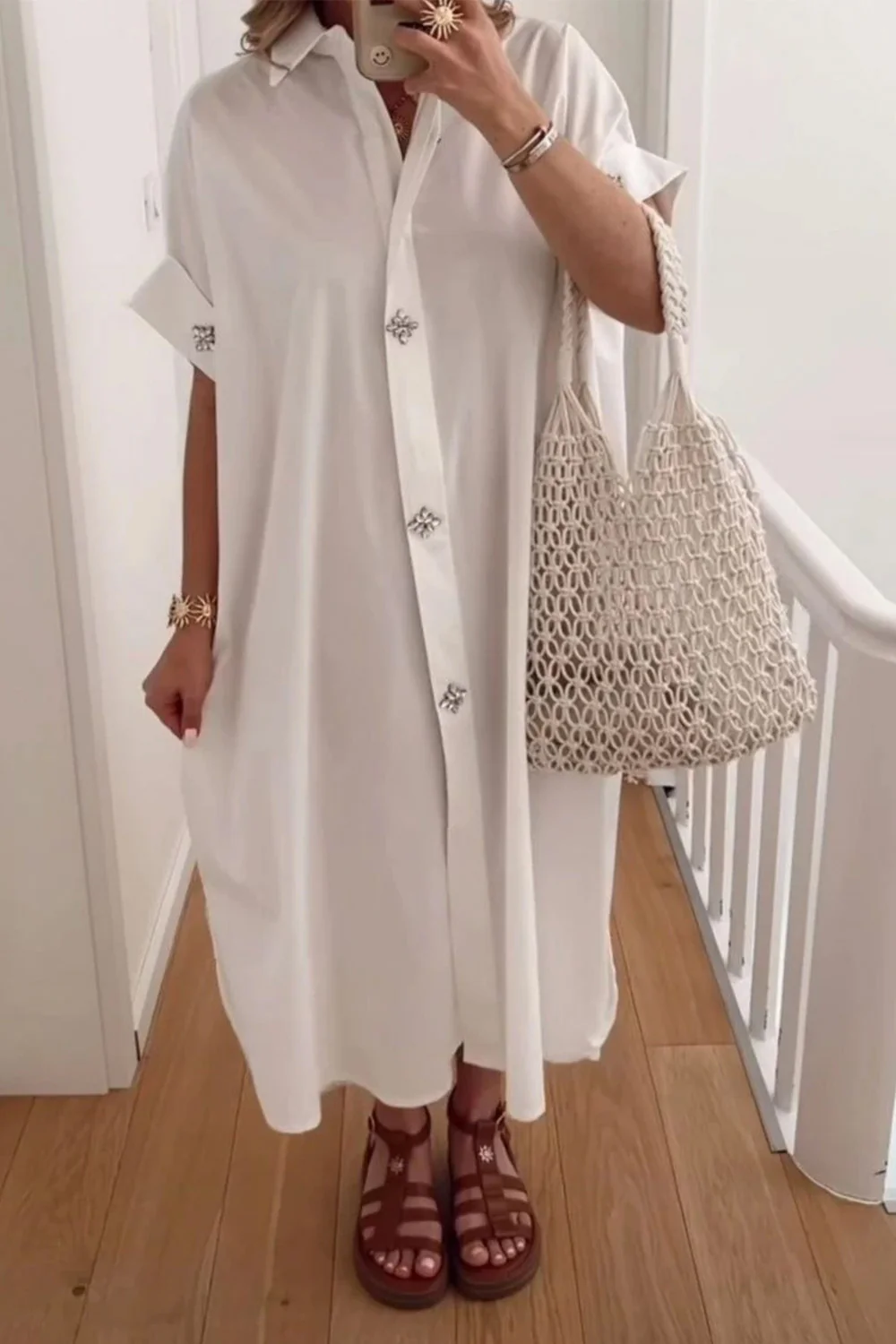 Sara Diamante Dress Shirt | White - Image 2