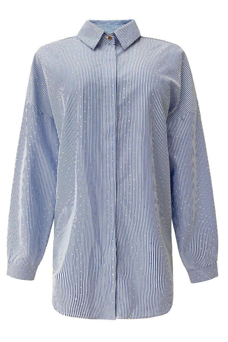 Sara Ls Shirt | Blue Diamond Stripe | Bluse fra Liberté - Image 2