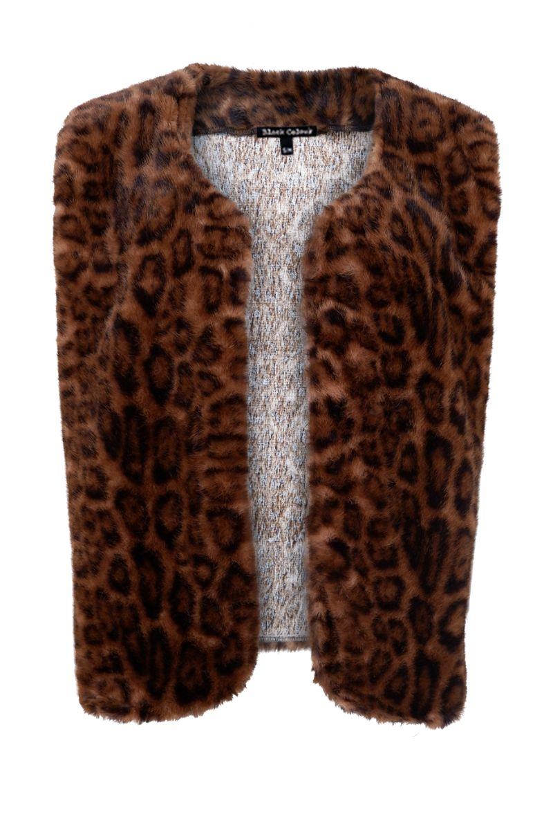 Shanti Vest | Brown Leo | Vest fra Black Colour - Image 2