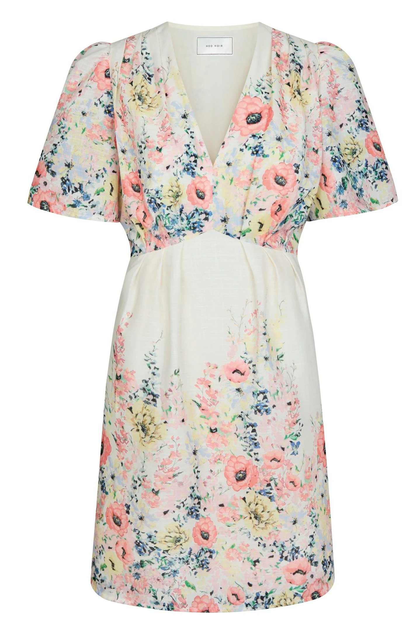 Shena Flower Print Dress | Creme | Kjole fra Neo Noir - Image 3