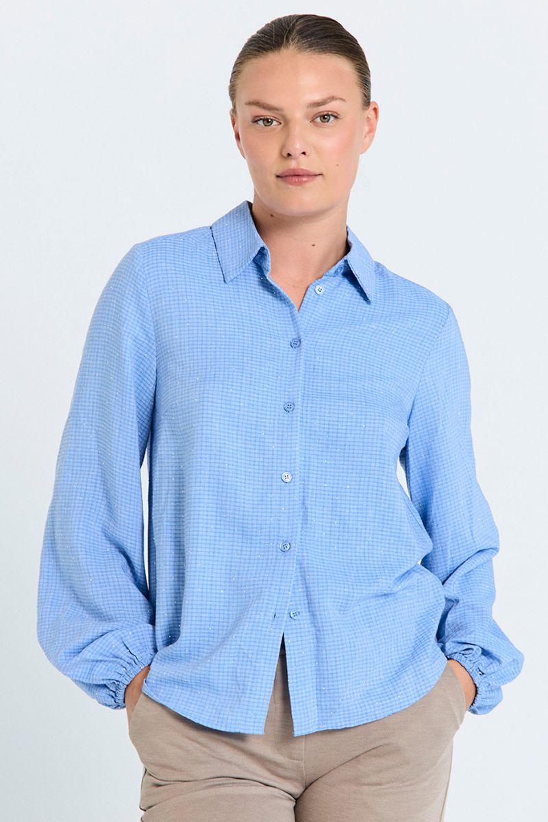 Shine Shirt 206829 | Wedgewood Melange | Shirt fra Freequent - Image 5