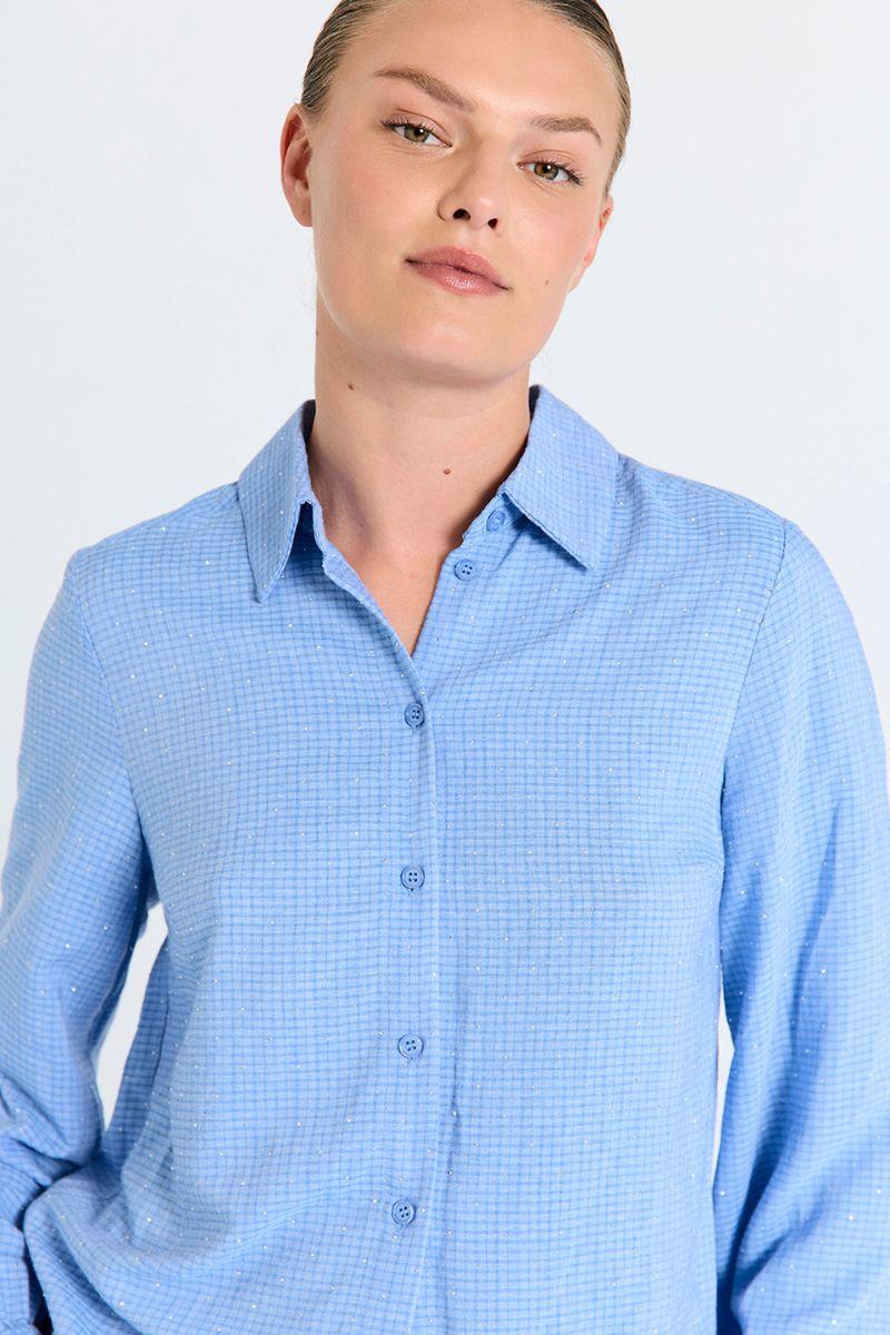 Shine Shirt 206829 | Wedgewood Melange | Shirt fra Freequent - Image 7