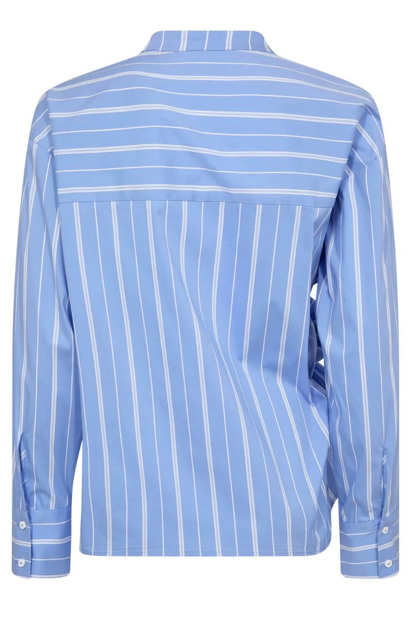 ShiraCC Stripe Bow V-Blouse | Pale Blue | Bluse fra Co'couture - Image 2