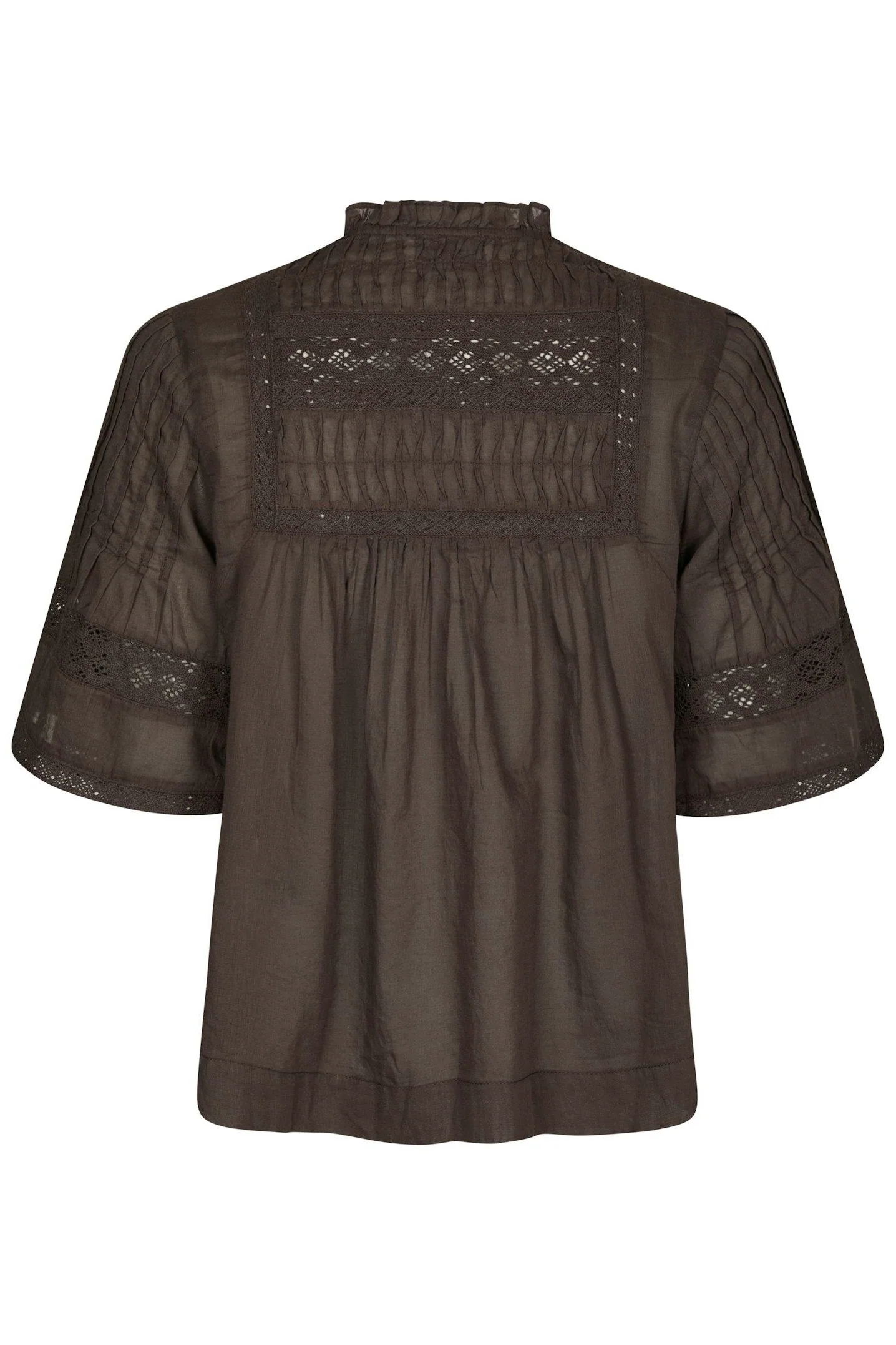 Siama S Voile Blouse | Dark Brown | Bluse fra Neo Noir - Image 6