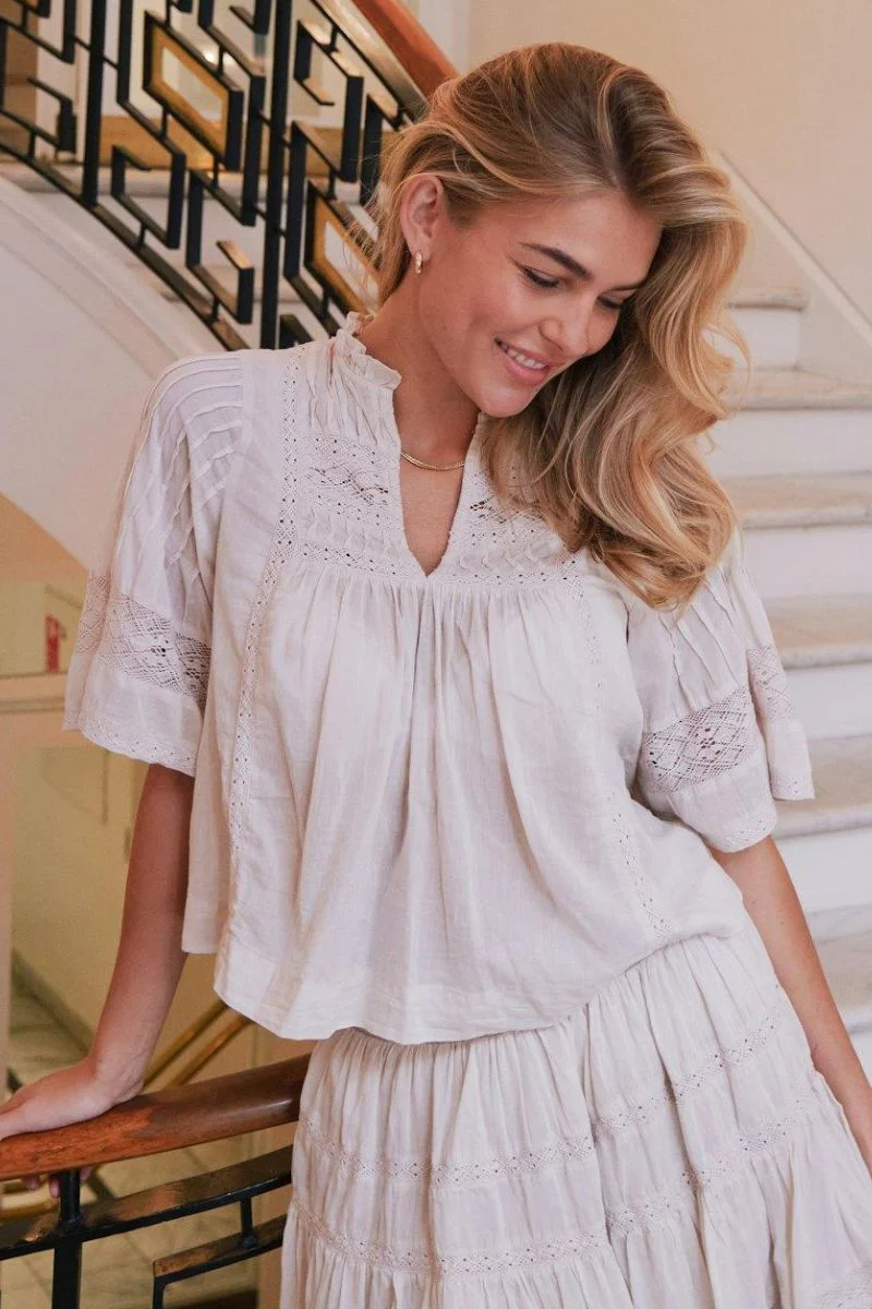 Siama S Voile Blouse | Ivory | Bluse fra Neo Noir - Image 5