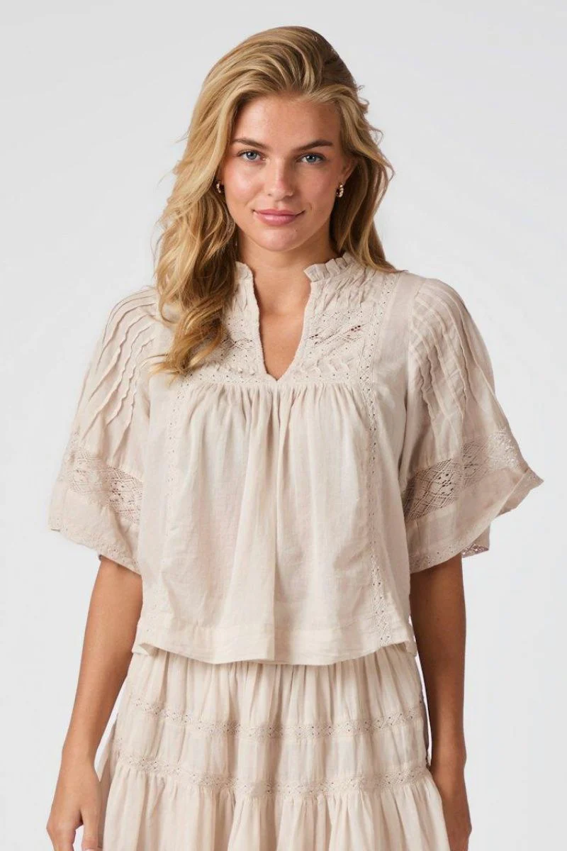 Siama S Voile Blouse | Ivory | Bluse fra Neo Noir - Image 8