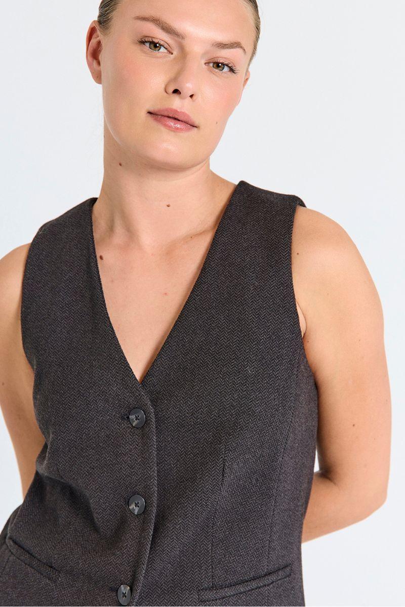 Sillen Waistcoat 206762 | Black W. Magnet | Vest fra Freequent - Image 4