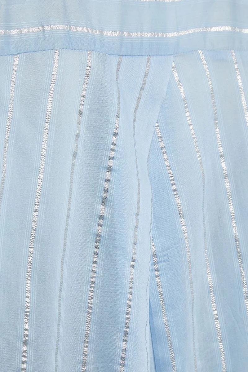 Simi Blouse | Chambray Blue W. Silver | Bluse fra Freequent - Image 3