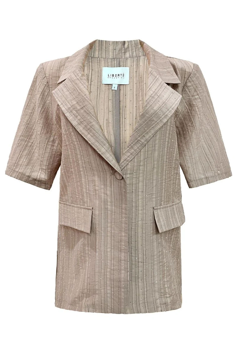 Simi Ss Shirt | Light Brown Simili | Bluse fra Liberté - Image 2