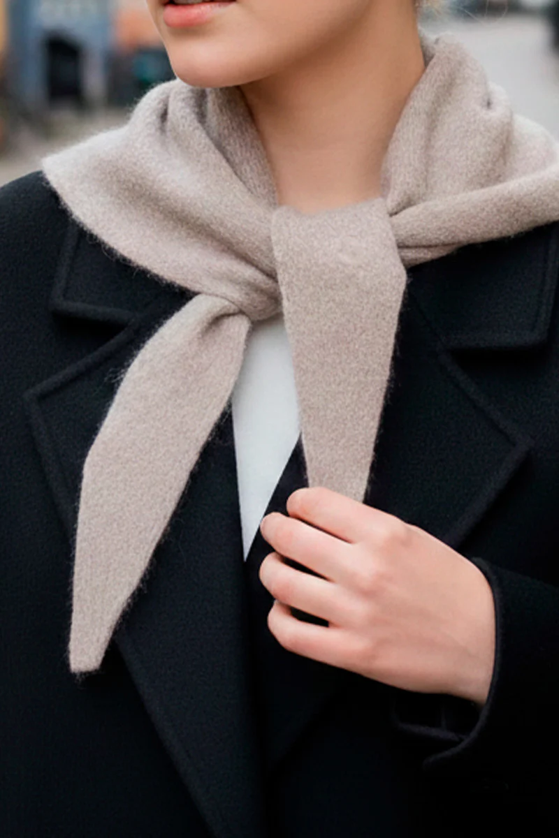 Wooly Wilma Triangle Scarf | Taupe - Image 3
