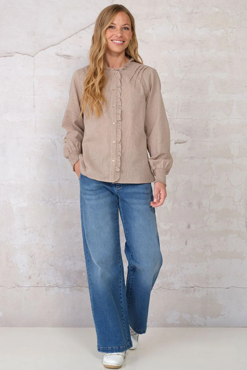 Soffi Blouse 2708 | Dark Sand | Bluse fra Prepair - Image 4