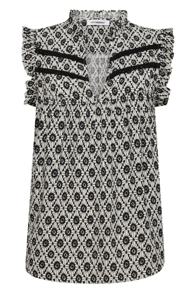 Sofia Top 35852 | OffWhite-Black | Top fra Co'couture - Image 2