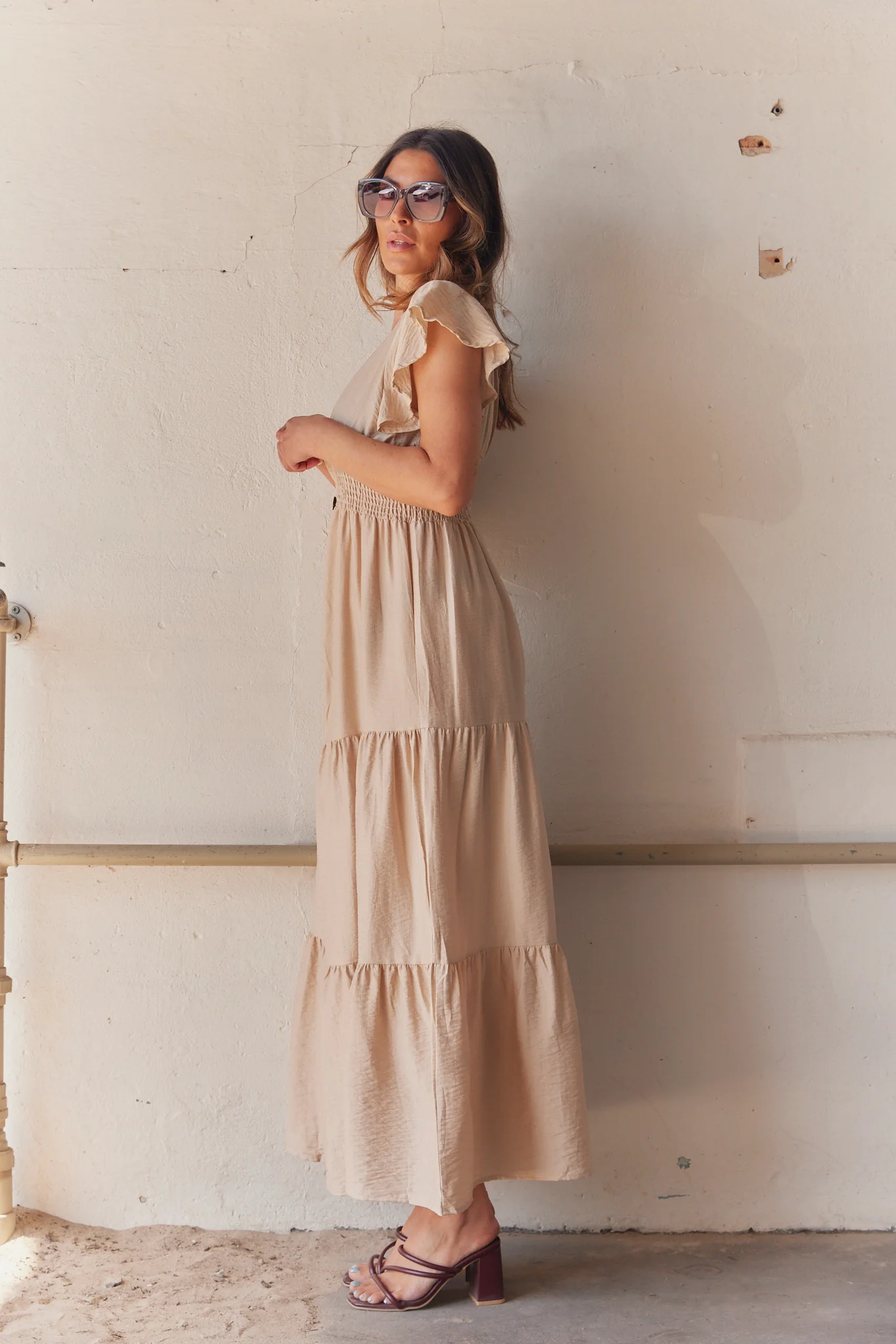 Elizabeth Dress | Beige | Kjole fra Atelier C - Image 5