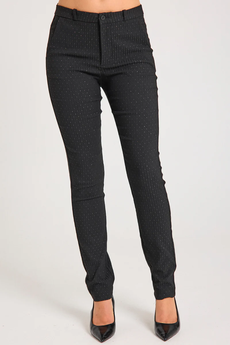 Solvej Pants 205590 | Black W. Gold | Bukser fra Freequent - Image 5