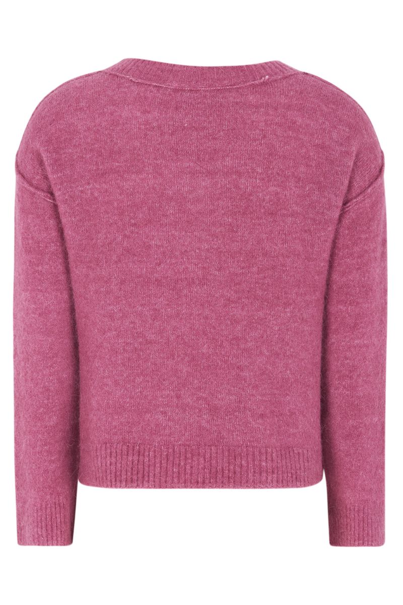 SRAllison V-Neck Knit | Rose Wine Melange | Strik fra Soft Rebels - Image 4