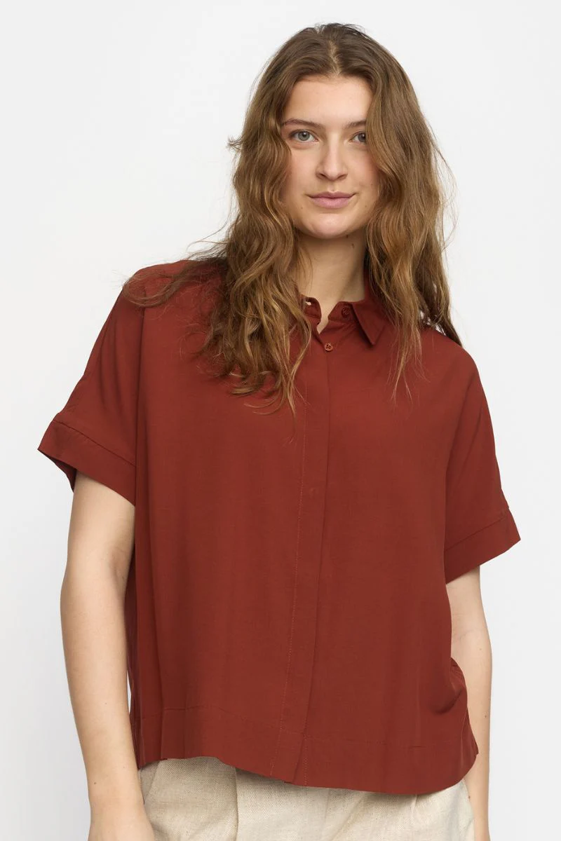 SRFreedom SS Shirt | Brandy Brown | Bluse fra Soft Rebels - Image 2