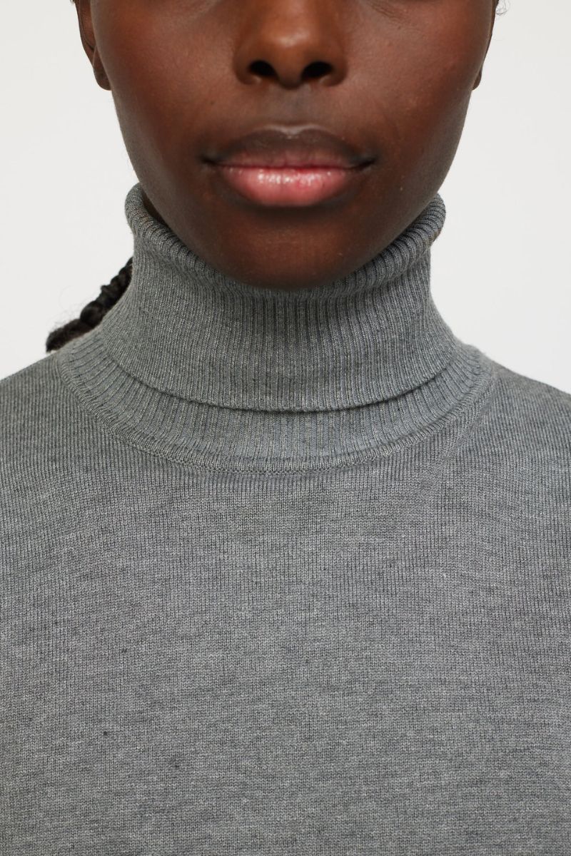 Marla Rollneck Knit | Medium Grey Melange | Strik fra Soft Rebels - Image 3