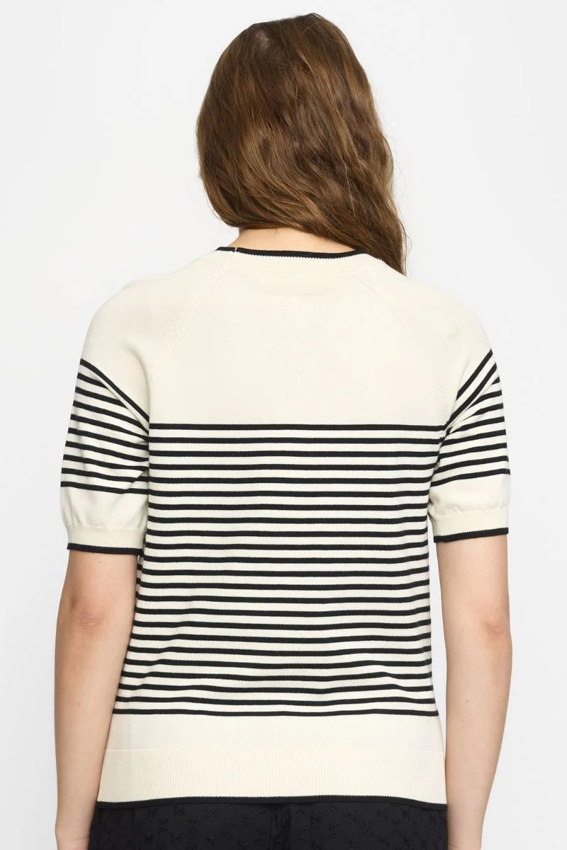 SRMarla SS O-Neck Stripe Knit | Black | Bluse fra Soft Rebels - Image 7