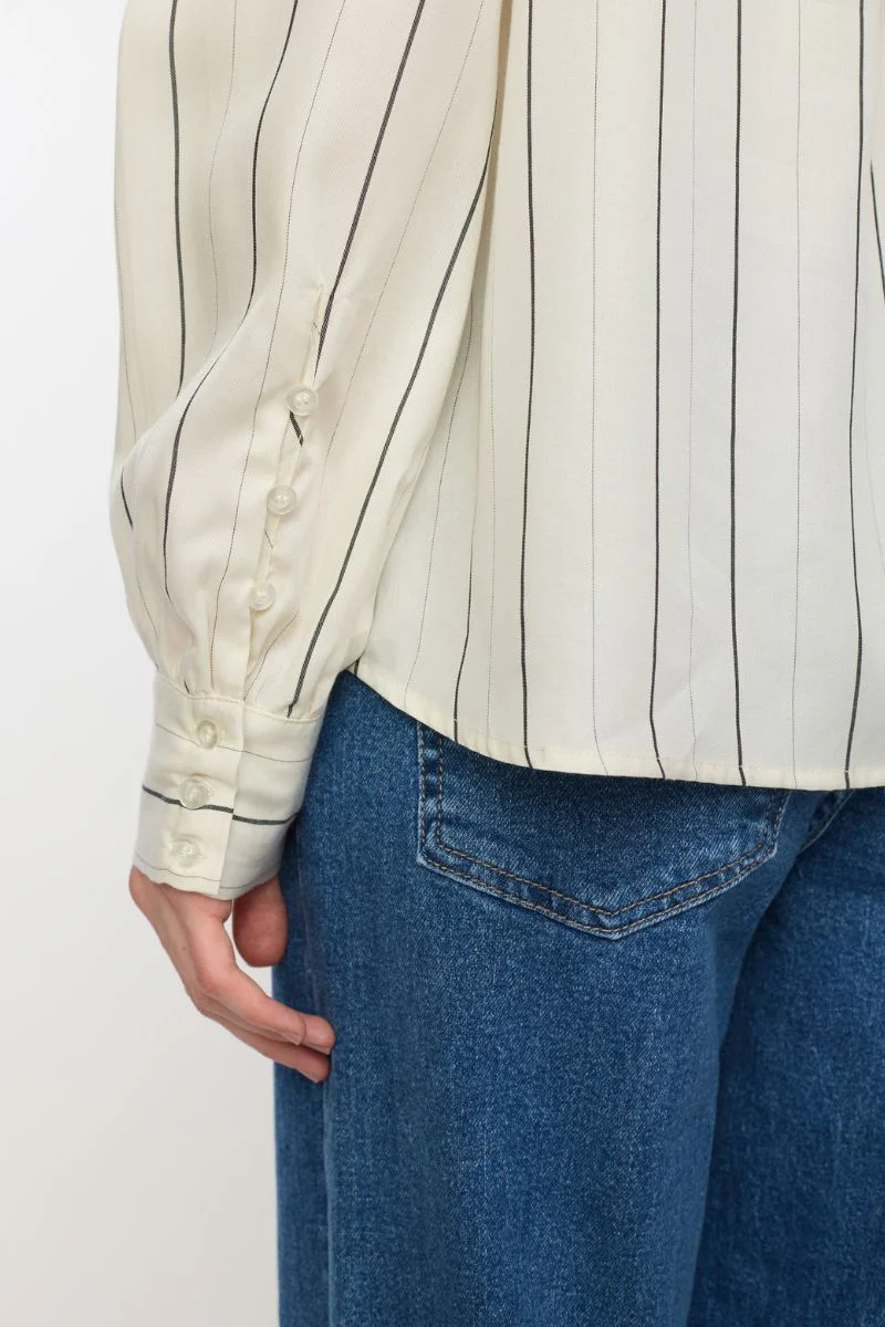 SRPaisley Shirt | Stripes Black and Arctic Wolf | Skjorte fra Soft Rebels - Image 3