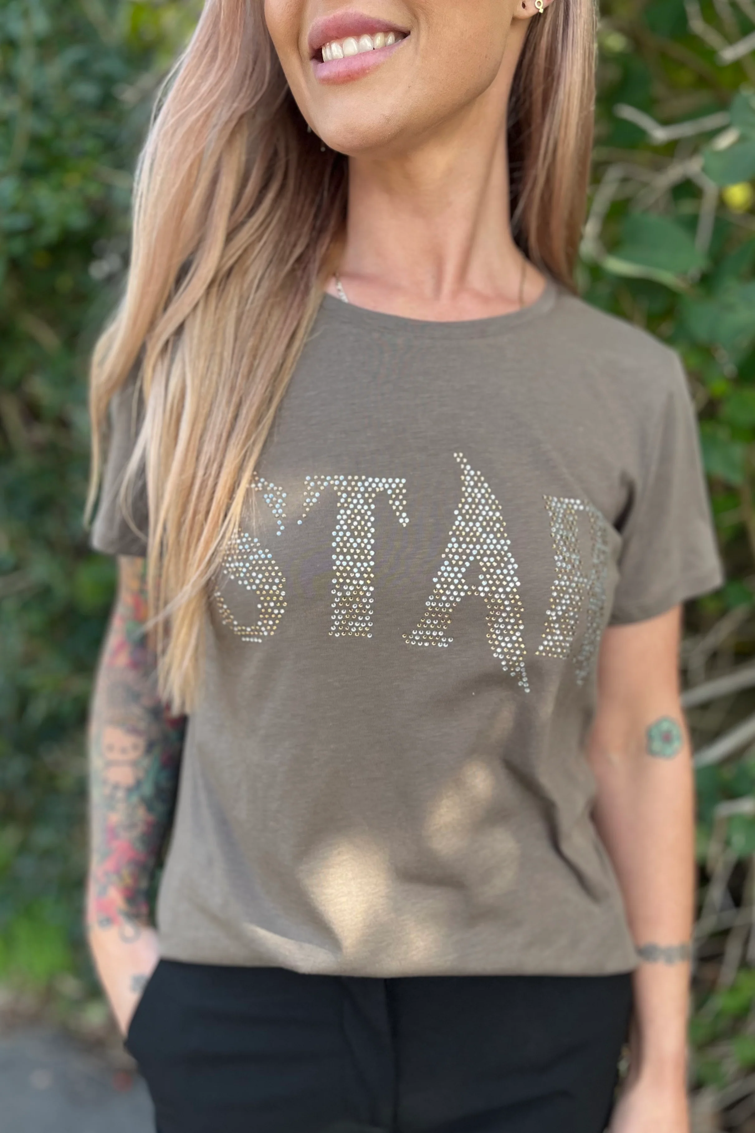 Star Tee 203703 | Morel | T-Shirt fra Freequent - Image 4