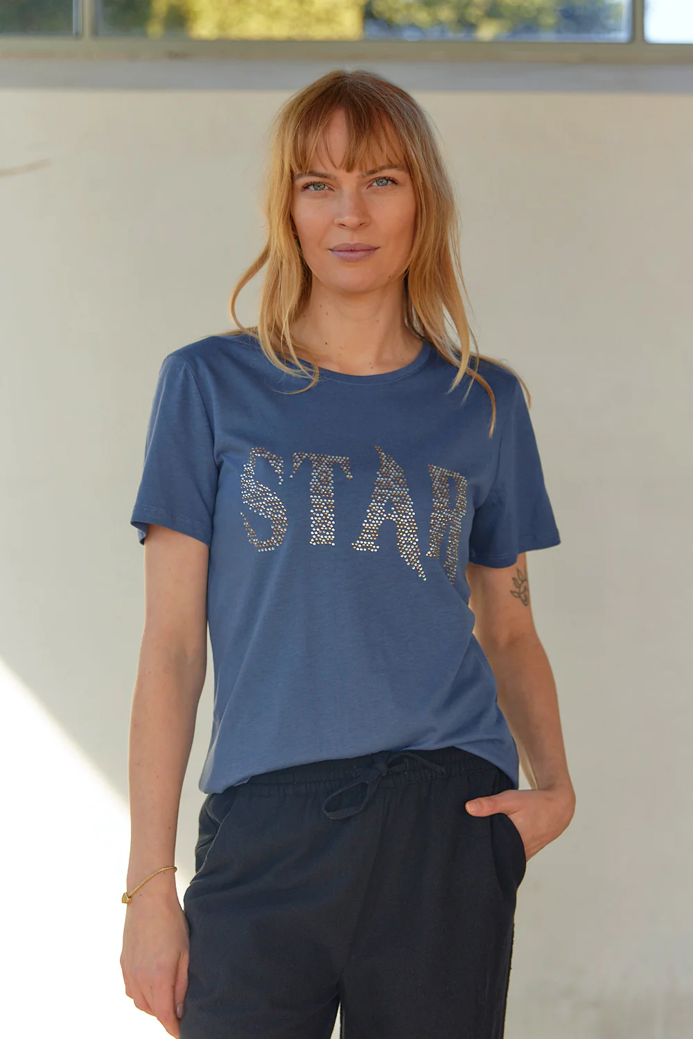 Star Tee 203703 | Vintage Indigo | T-Shirt fra Freequent - Image 2