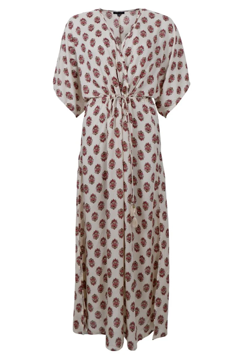 Stella Long V-Neck Dress | Noble Rose | Kjole fra Black Colour - Image 2
