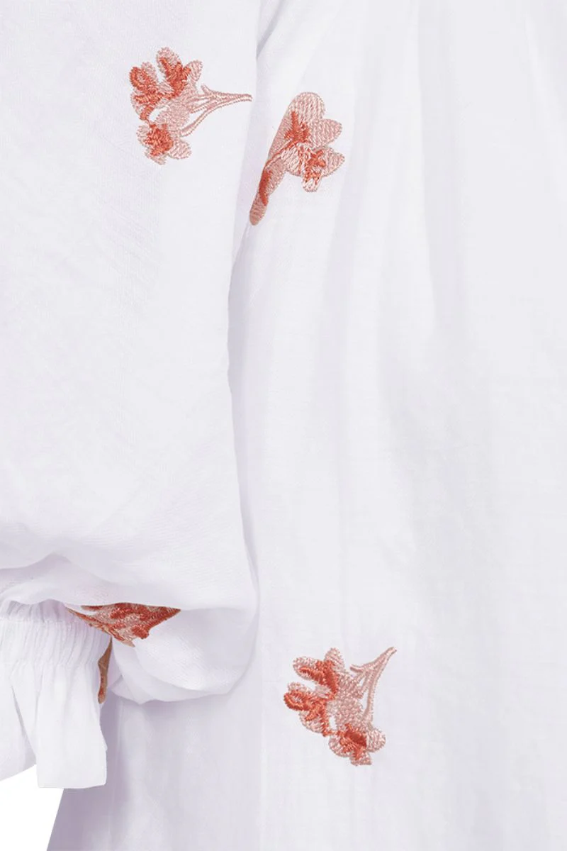 Stream Blouse 206178 | Brilliant White W. Coral Blush | Bluse fra Freequent - Image 6