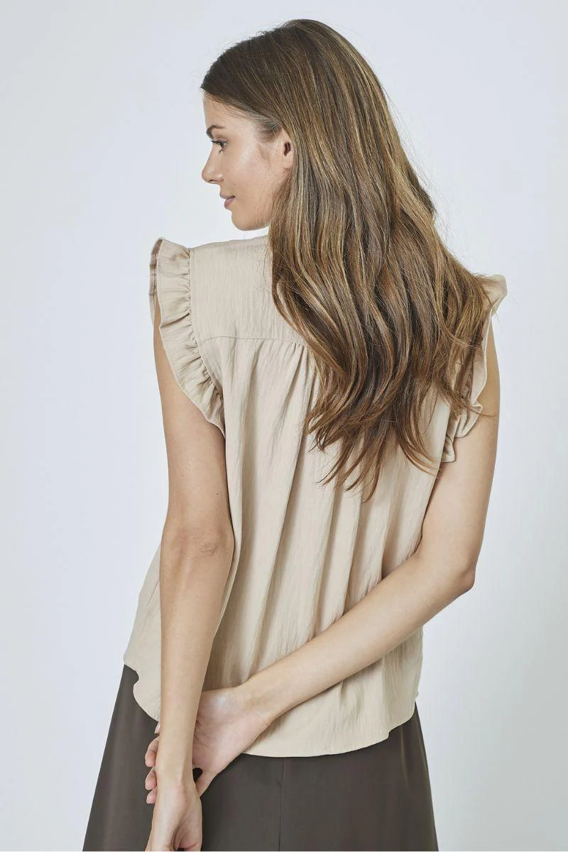 Sueda Frill Top | Bone | T-Shirt fra Co'couture - Image 4