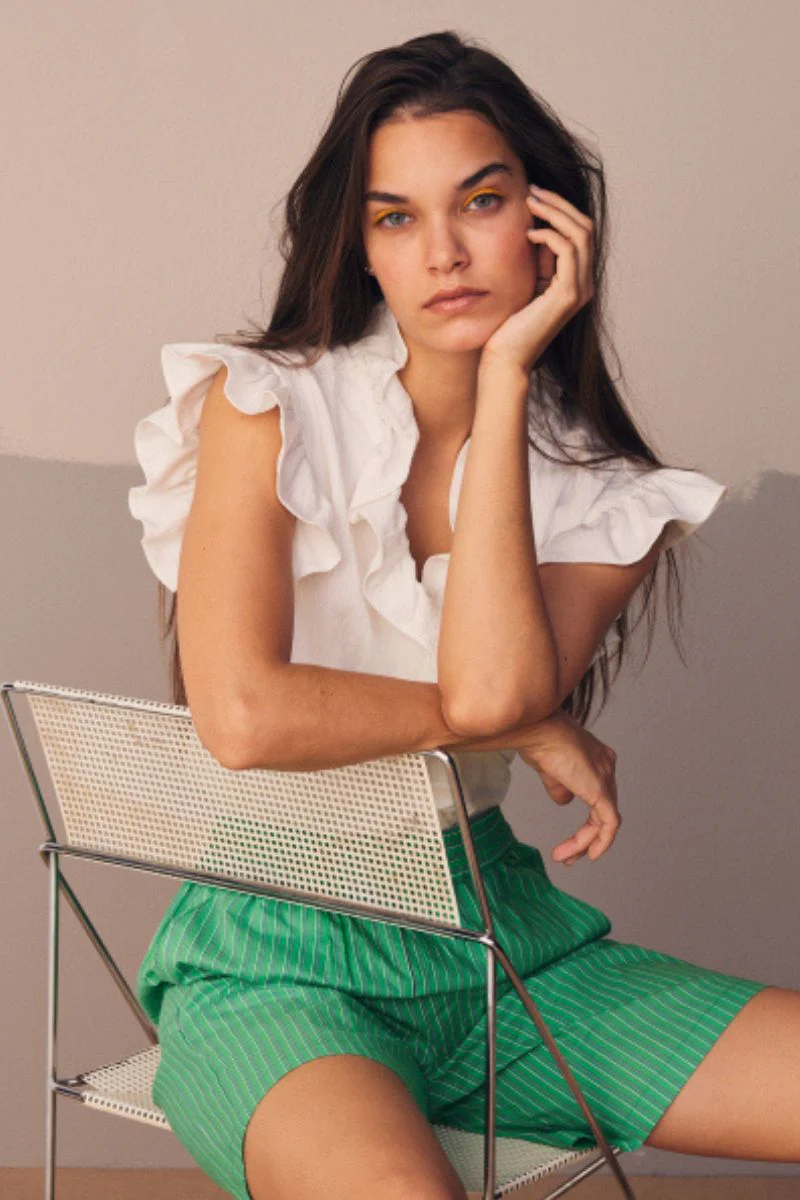 Sueda Frill Top | White | T-Shirt fra Co'couture - Image 3