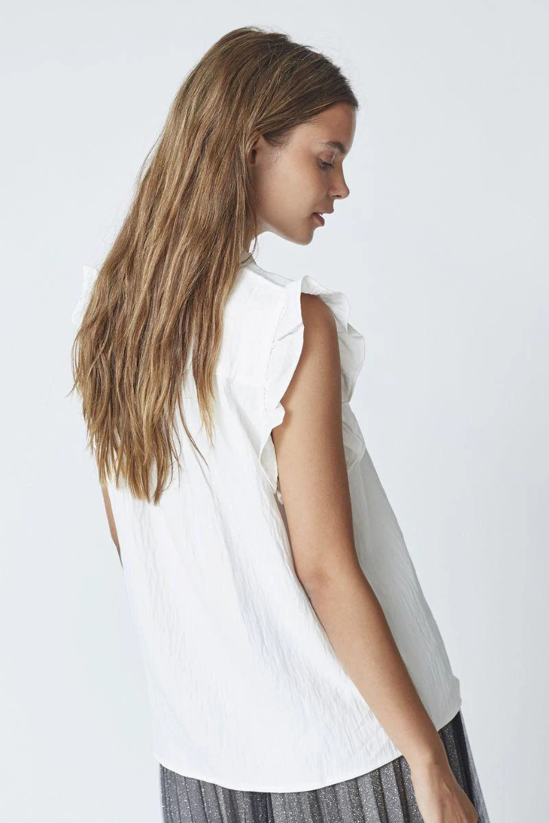 Sueda Frill Top | White | T-Shirt fra Co'couture - Image 6