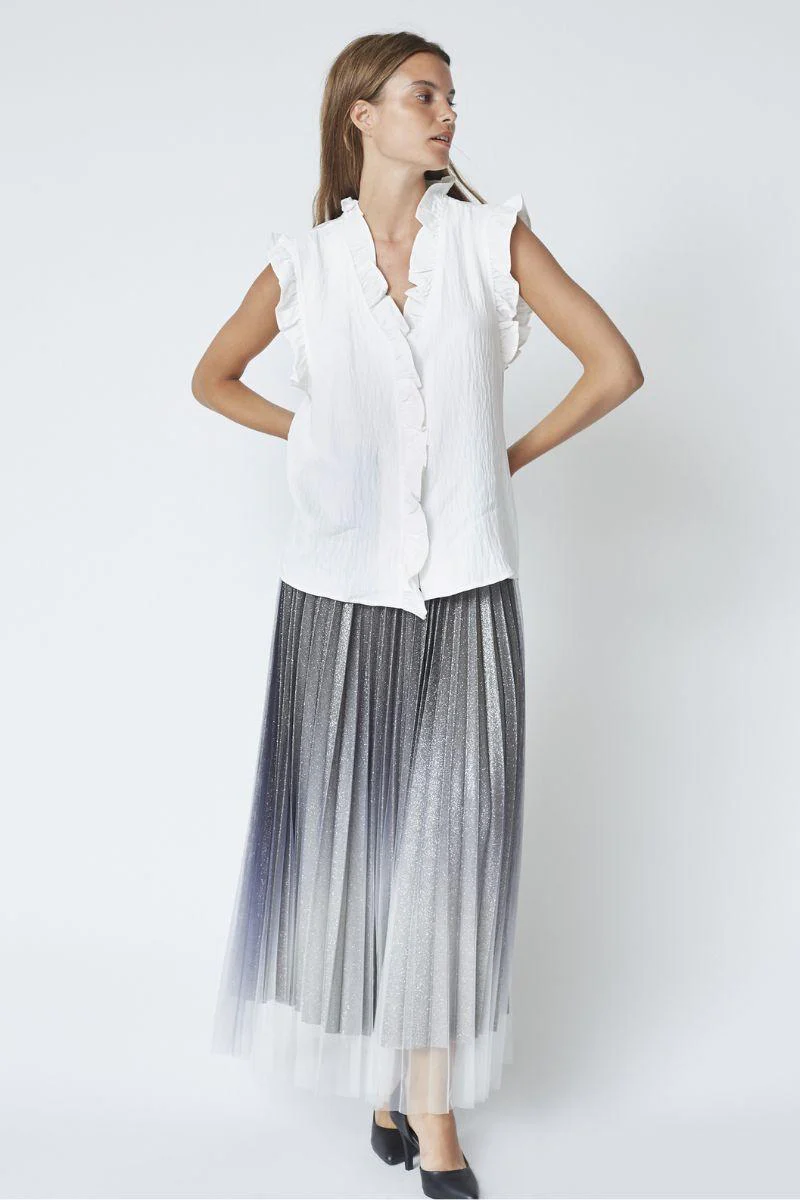 Sueda Frill Top | White | T-Shirt fra Co'couture - Image 7