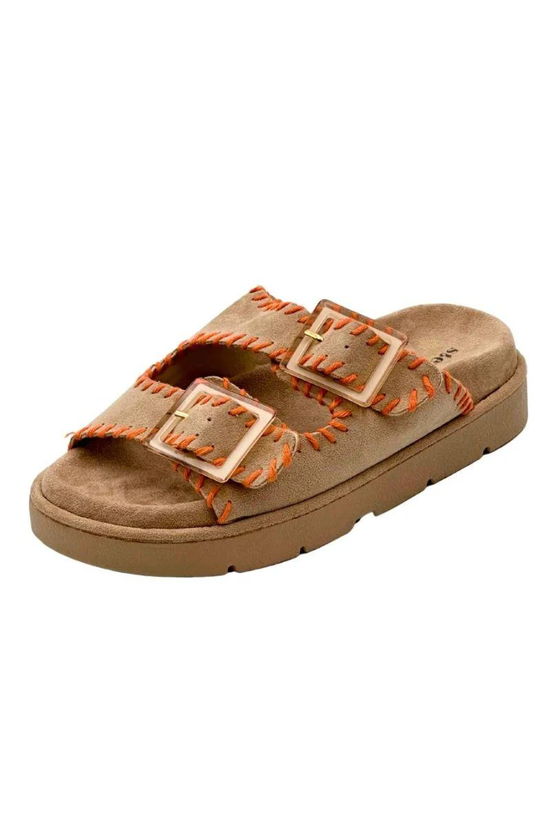 Suede Summer Sandals | Beige | Sandal fra Lazy Bear - Image 2
