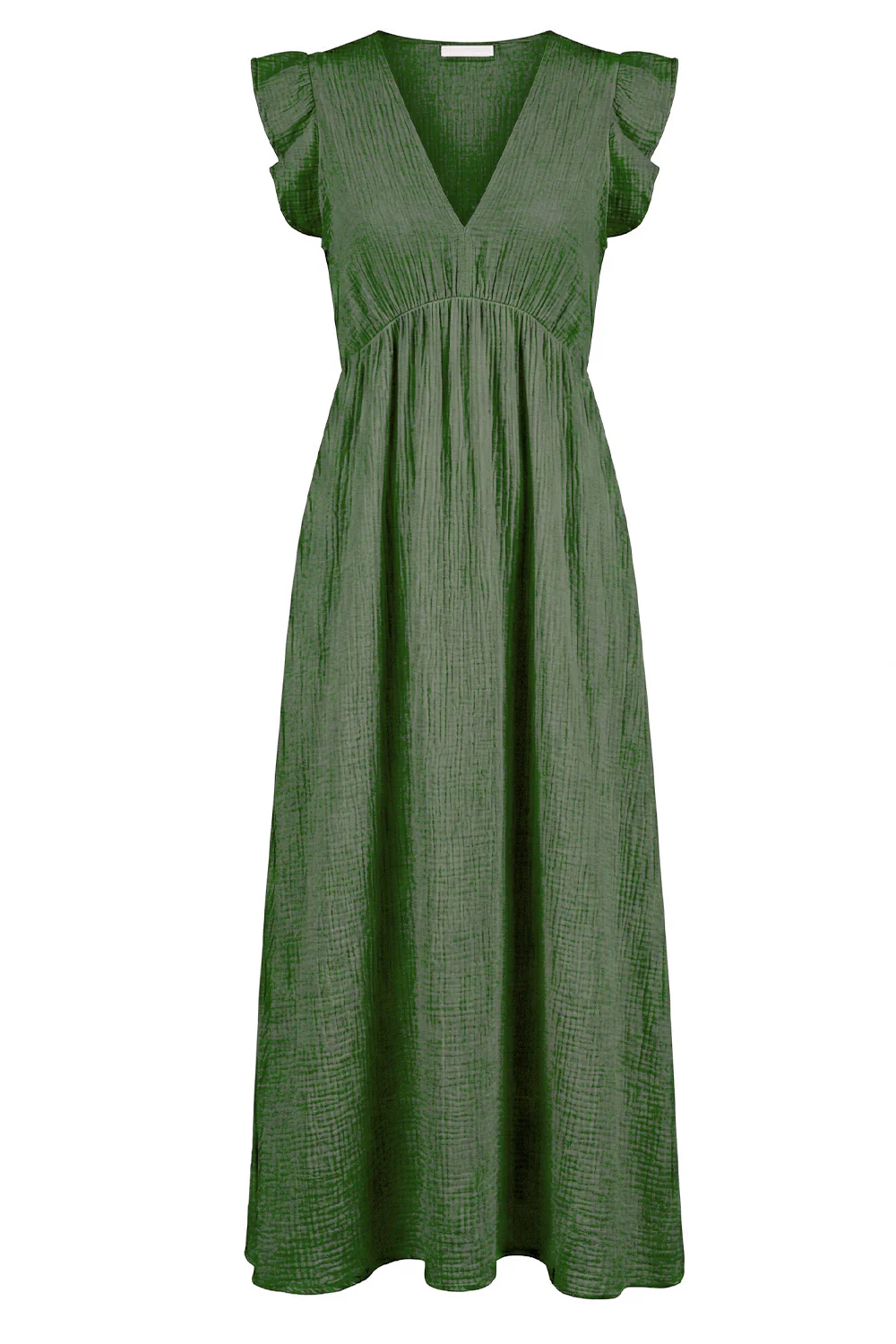 Sun Ruffle Dress | Kaki | Kjole fra Avery - Image 2